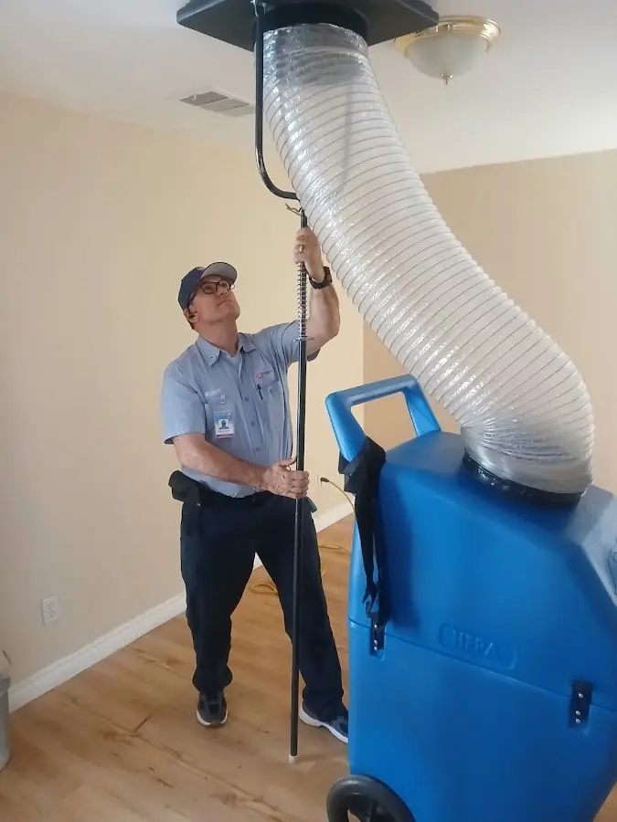 Mini Split Installation technician using HEPA equipment in Kansas City